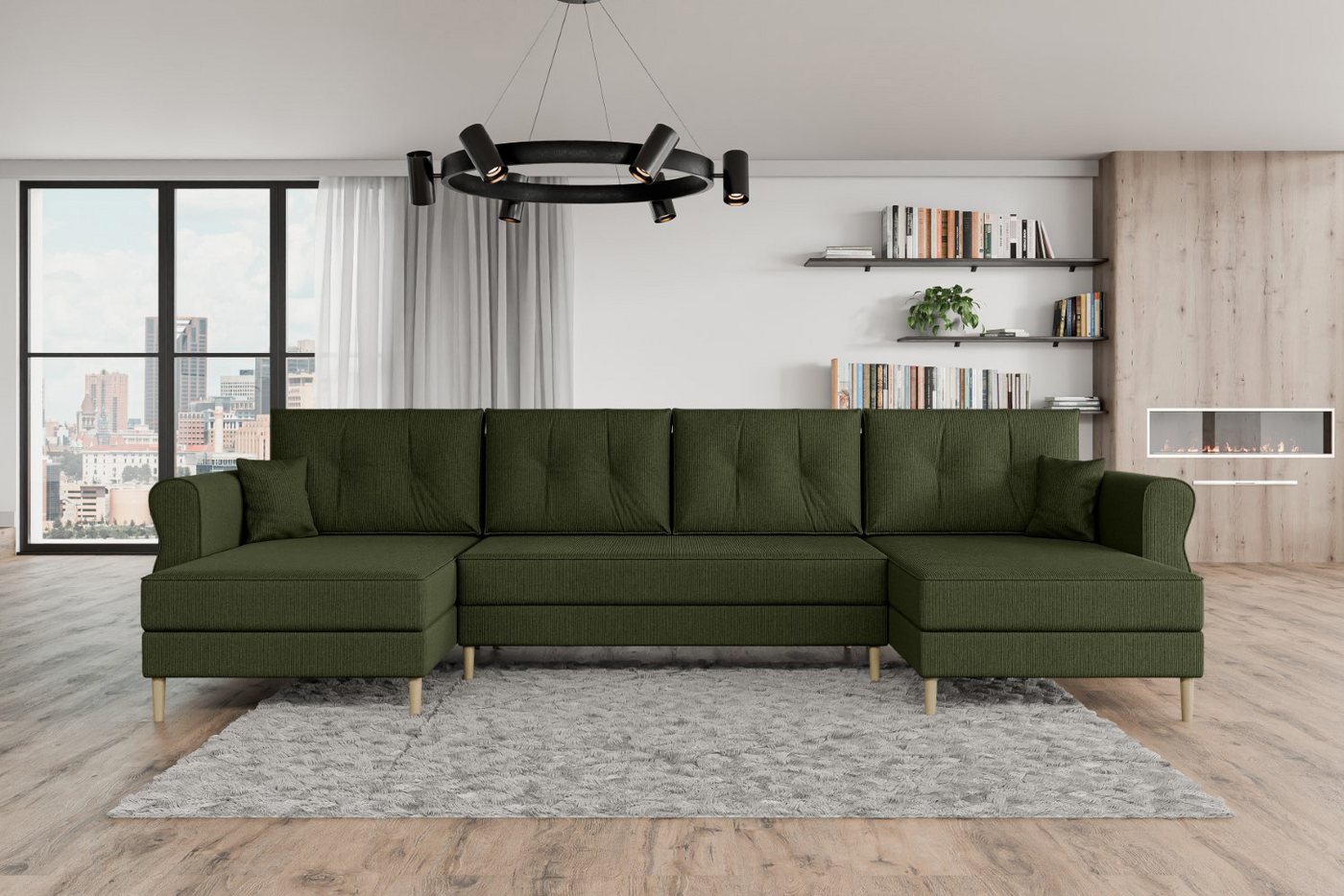 ALTDECOR Wohnlandschaft HERMES-U, Couch mit Schlaffunktion, Wohnzimmer - Wo günstig online kaufen