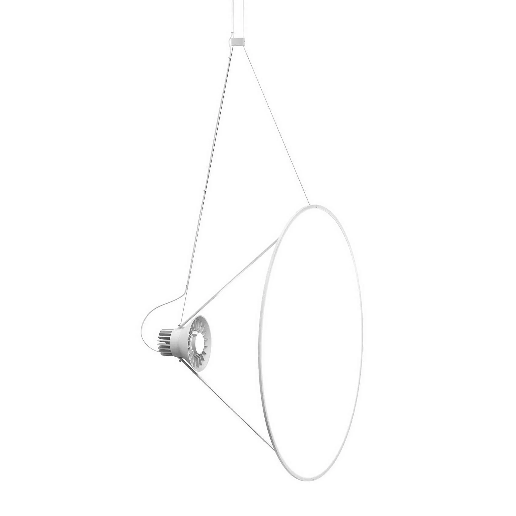LucePlan - Amisol D91 LED Pendelleuchte Ø 75cm - opal/Ø 75cm/Gestell hellgr günstig online kaufen