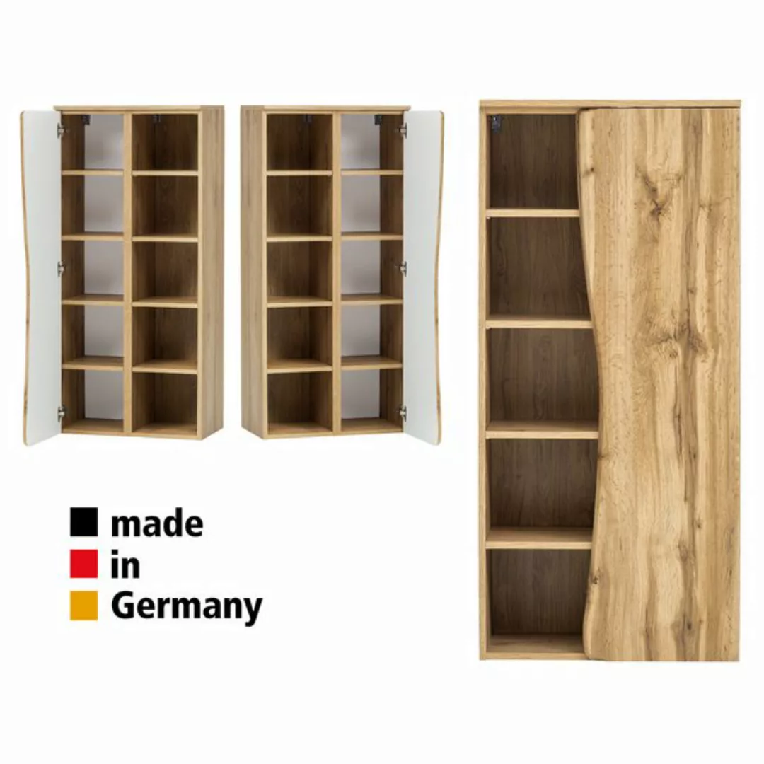 Lomadox Midischrank KAHLA-03 Badezimmerschrank mit Regal 60 cm in Wotan Eic günstig online kaufen