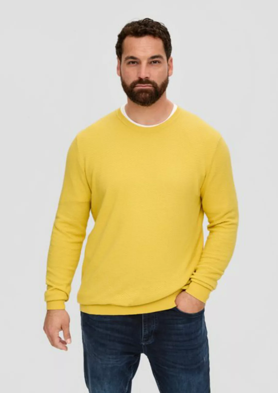 s.Oliver Strickpullover Pullover aus Baumwolle Applikation günstig online kaufen