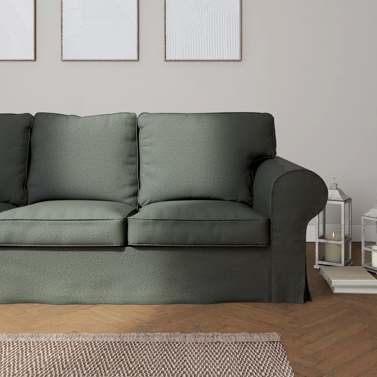 Bezug für Ektorp 3-Sitzer Sofa nicht ausklappbar, grau, Sofabezug für Ektor günstig online kaufen