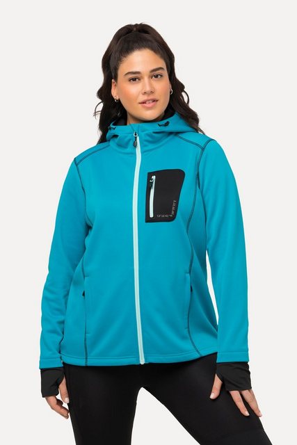 Ulla Popken Sweatjacke HYPRAR Sweatjacke Reflektordruck Kapuze Daumenloch günstig online kaufen