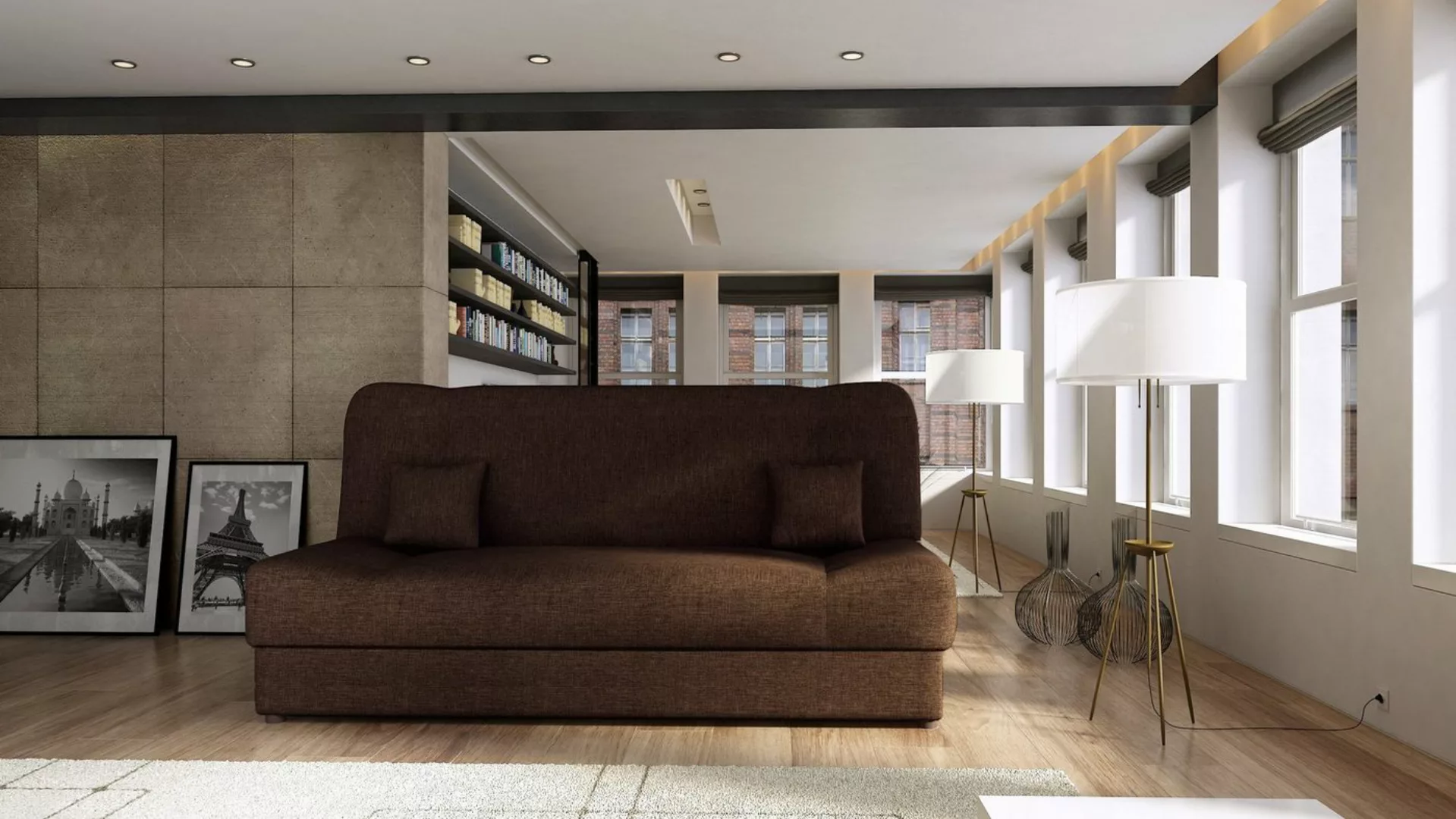 Siblo 2-Sitzer Sofa Elias mit Schlaffunktion - Bettzeugbehälter - Zweisitze günstig online kaufen
