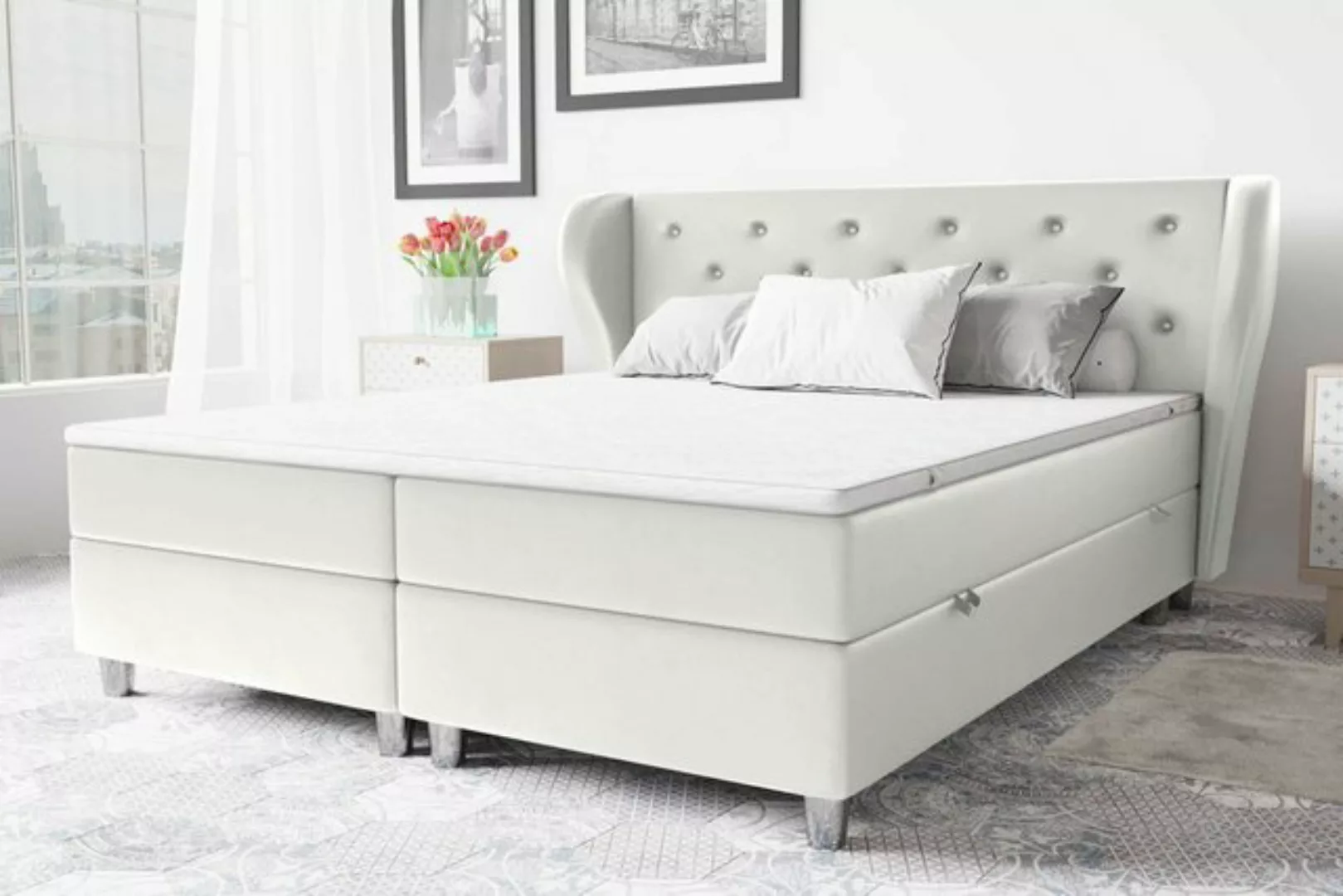 Stylefy Boxspringbett Wilhelm (Schlafzimmerbett, Bett), 140/160/180 x 200 c günstig online kaufen