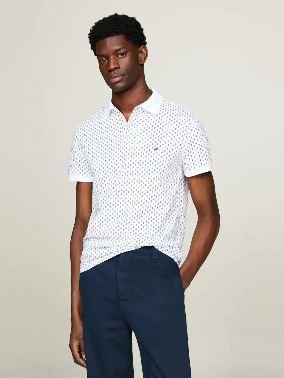 Tommy Hilfiger Poloshirt "MICRO PRINT SLIM POLO" günstig online kaufen