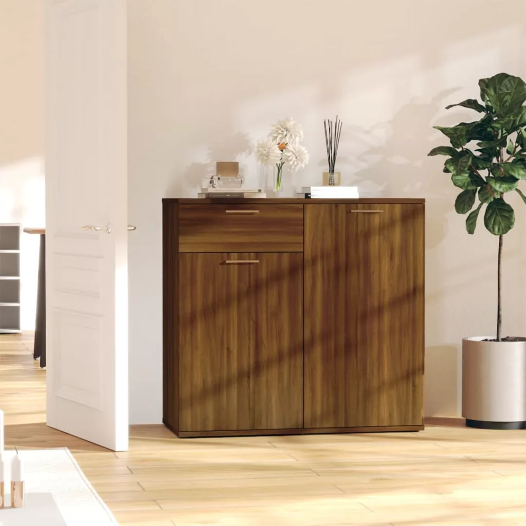 Vidaxl Sideboard Braun Eichen-optik 80x36x75 Cm Holzwerkstoff günstig online kaufen