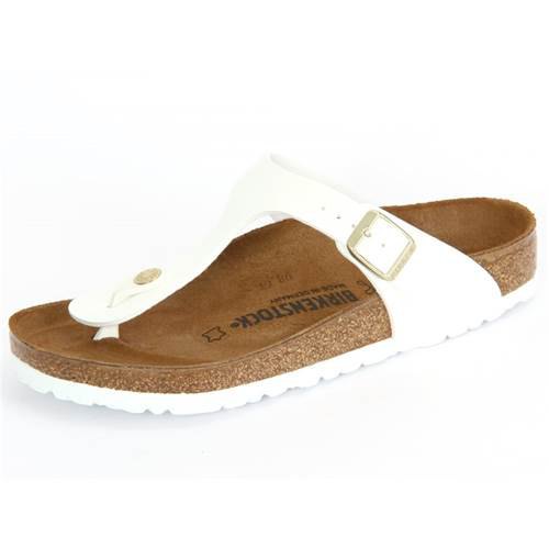 Birkenstock Gizeh White Patent Birko Flor Schuhe EU 39 White / Brown günstig online kaufen