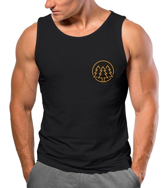 Neverless Tanktop Herren Tank-Top Print Logo Wald Bäume Outdoor Wandern Mot günstig online kaufen