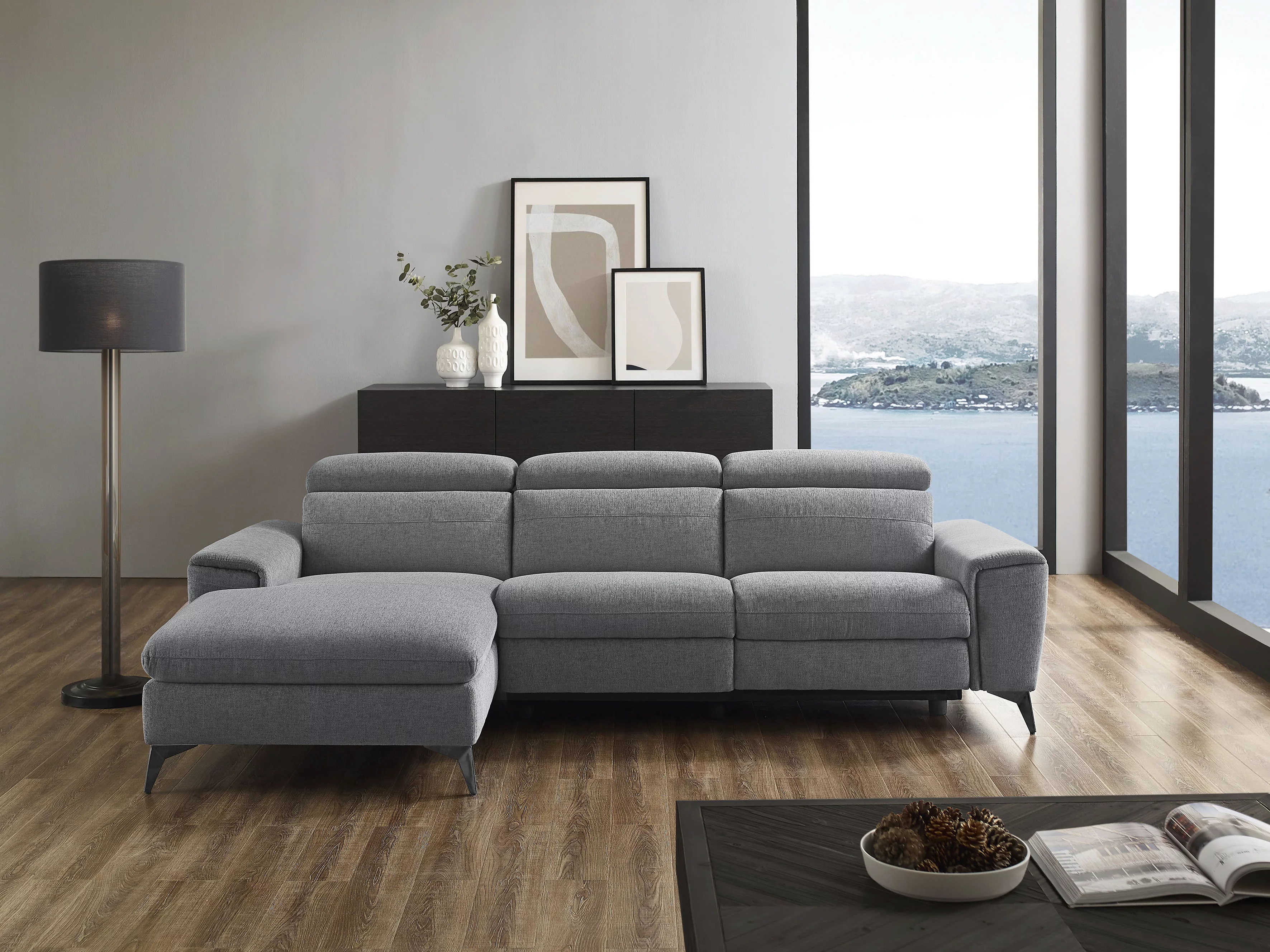 Places of Style Ecksofa "Theron, L-Form, 263 cm,", elektrische Relaxfunktio günstig online kaufen