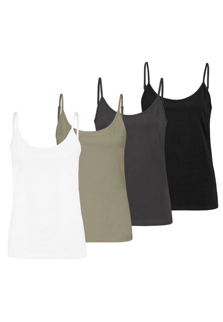 SUBLEVEL Shirttop 4er-Pack Jersey Tanktop mit verstellbaren Spaghettiträger günstig online kaufen