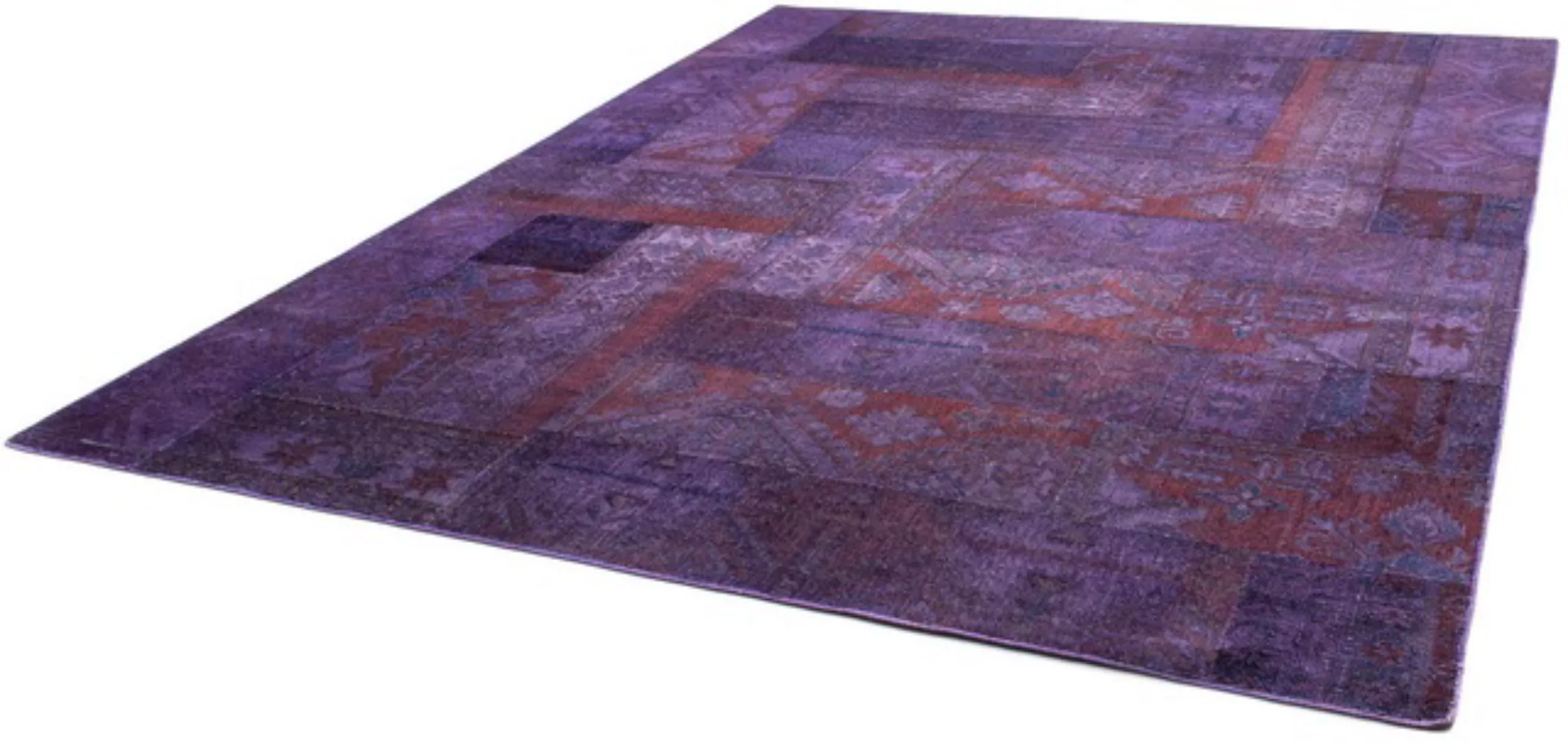 morgenland Teppich »Patchwork - 299 x 239 cm - lila«, rechteckig, 7 mm Höhe günstig online kaufen