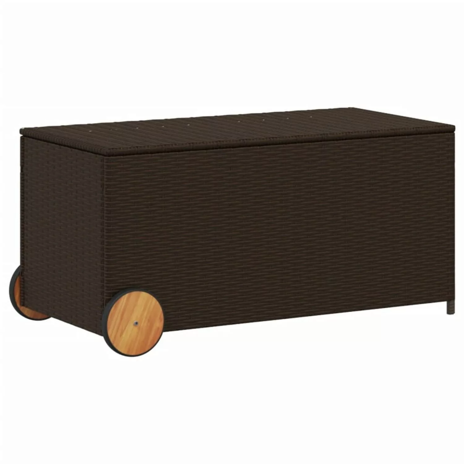 vidaXL Gartentruhe mit Rollen Braun 190L Poly Rattan günstig online kaufen