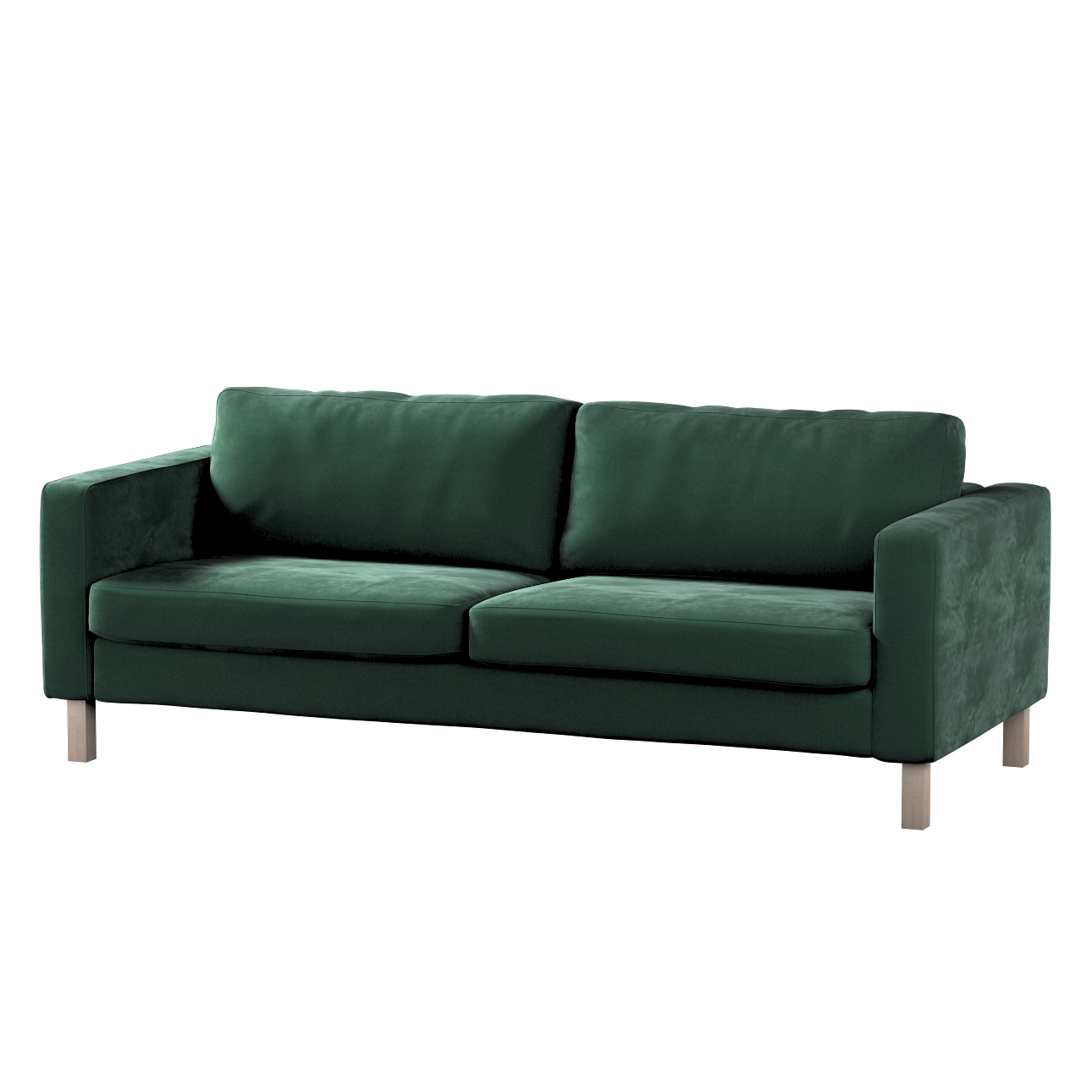 Bezug für Karlstad 3-Sitzer Sofa nicht ausklappbar, kurz, dunkelgrün, Bezug günstig online kaufen