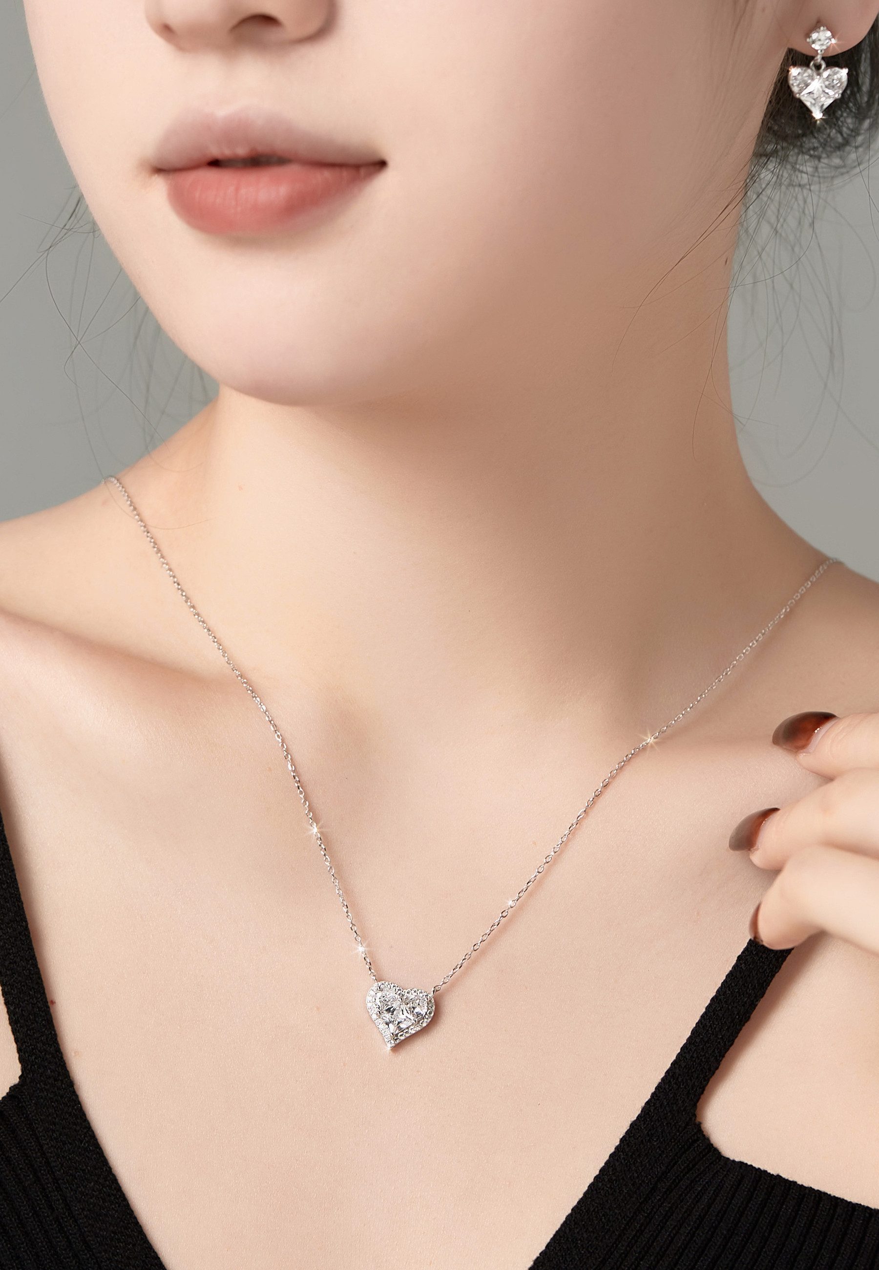 BRELLATO Schmuckset Herz-Anhänger Halskette Ohrstecker, Geschenk-Idee günstig online kaufen