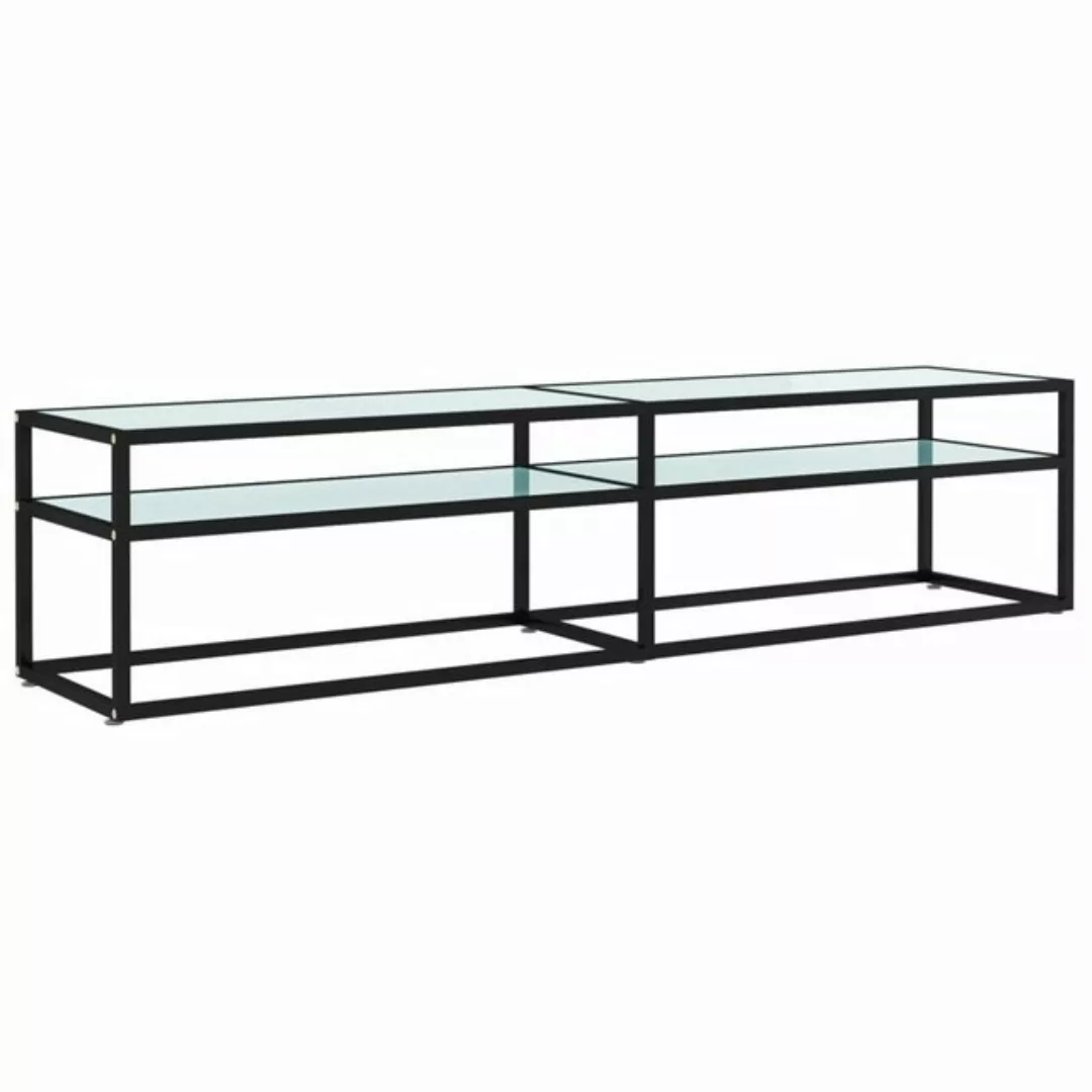 furnicato TV-Schrank Weiß Marmor-Optik 180x40x40,5 cm Hartglas günstig online kaufen