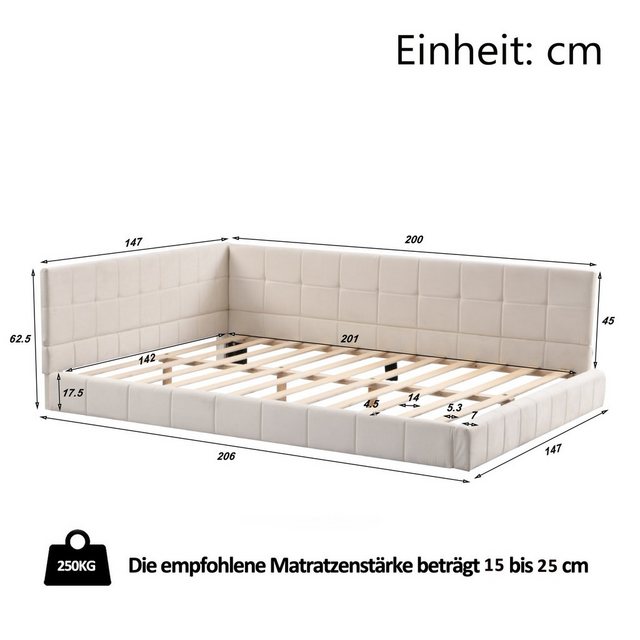 Celya Polsterbett Schlafsofa 140 x 200 cm Multifunktionsbett, mit Lattenros günstig online kaufen