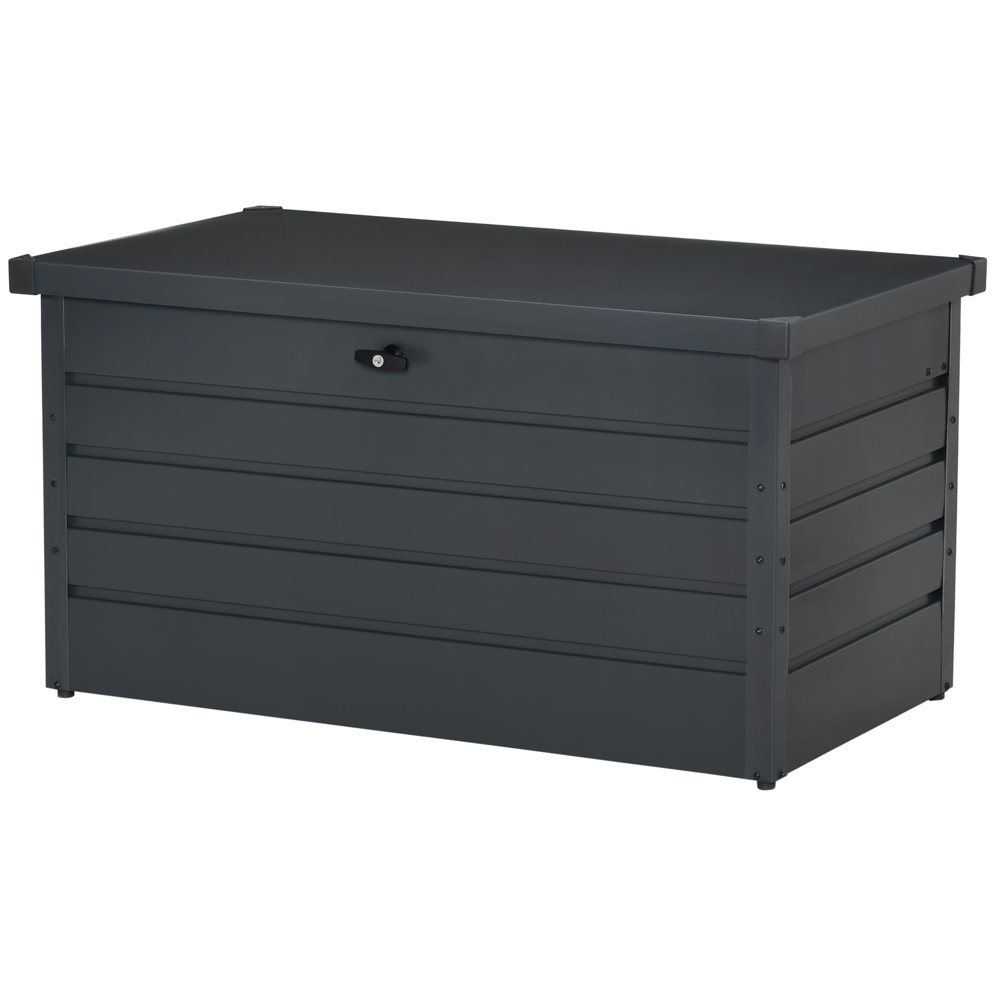 Outsunny Gartenbank Truhe mit Schlüssel, Moderne Stahltruhe, Grau, 120x62x6 günstig online kaufen