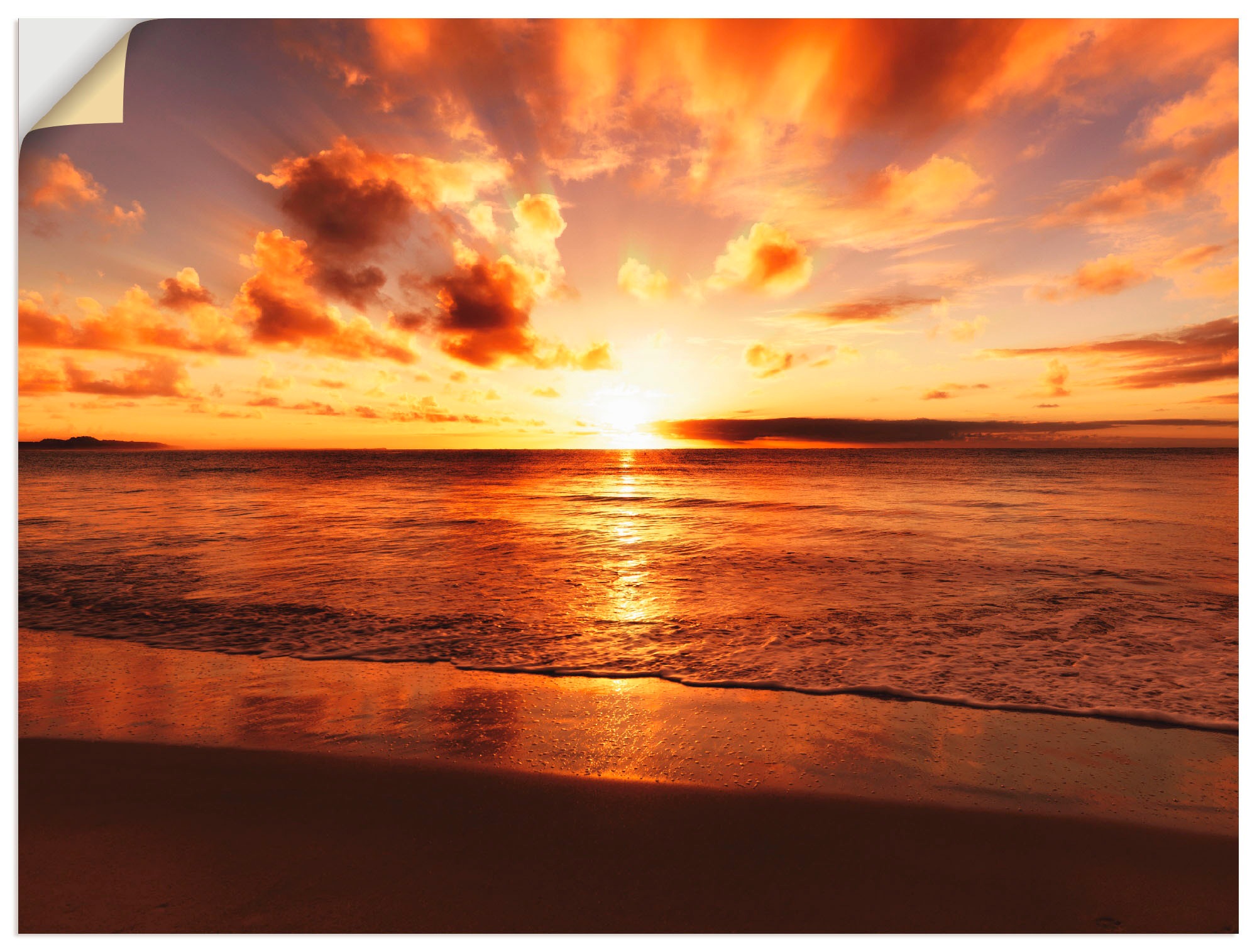 Artland Wandbild »Schöner Sonnenuntergang Strand«, Gewässer, (1 St.), als L günstig online kaufen