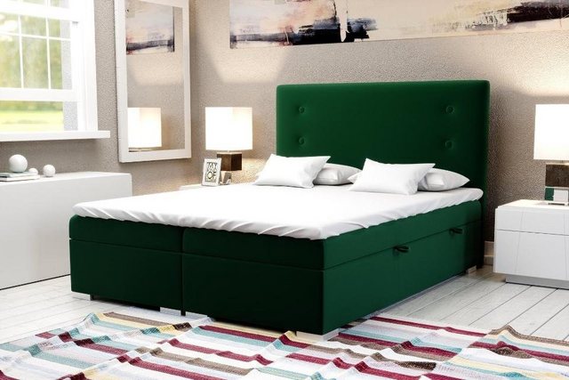 JVmoebel Bett Boxspring Bett Hotel Doppel Komplett Matratze Topper Betten K günstig online kaufen