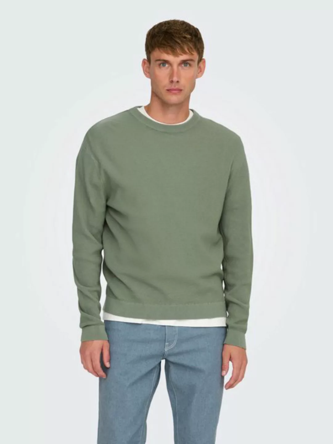 ONLY & SONS Rundhalspullover ONSTONY DS 12 LS WAFFLE CREW KNIT günstig online kaufen