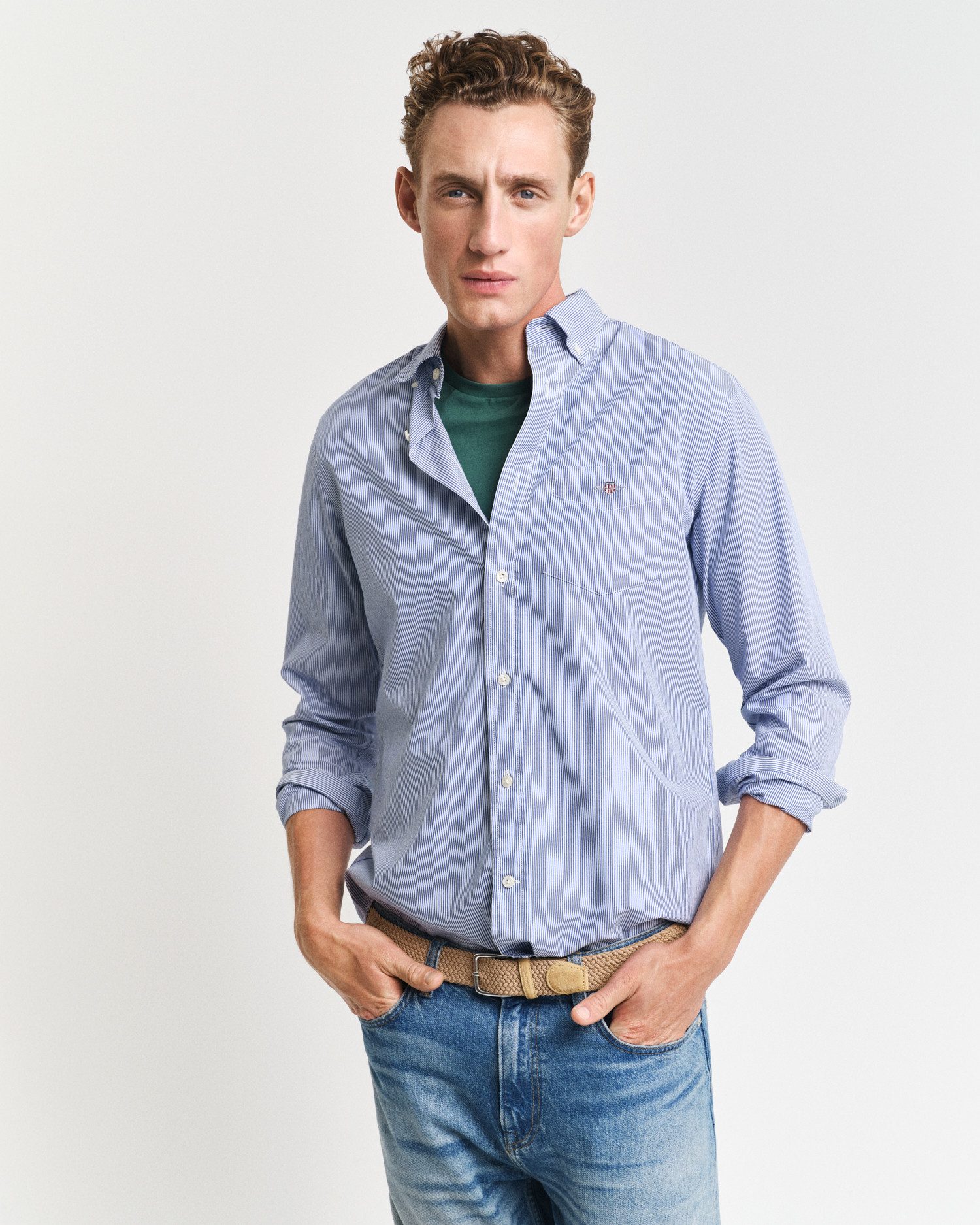 Gant Langarmhemd "REG POPLIN BANKER SHIRT", Banker Stripe Popeline, leichte günstig online kaufen