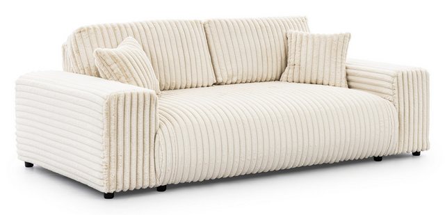 S-Style Möbel 3-Sitzer Sofa Mollis aus Plüschcord mit schöner Sitzkomfort, günstig online kaufen