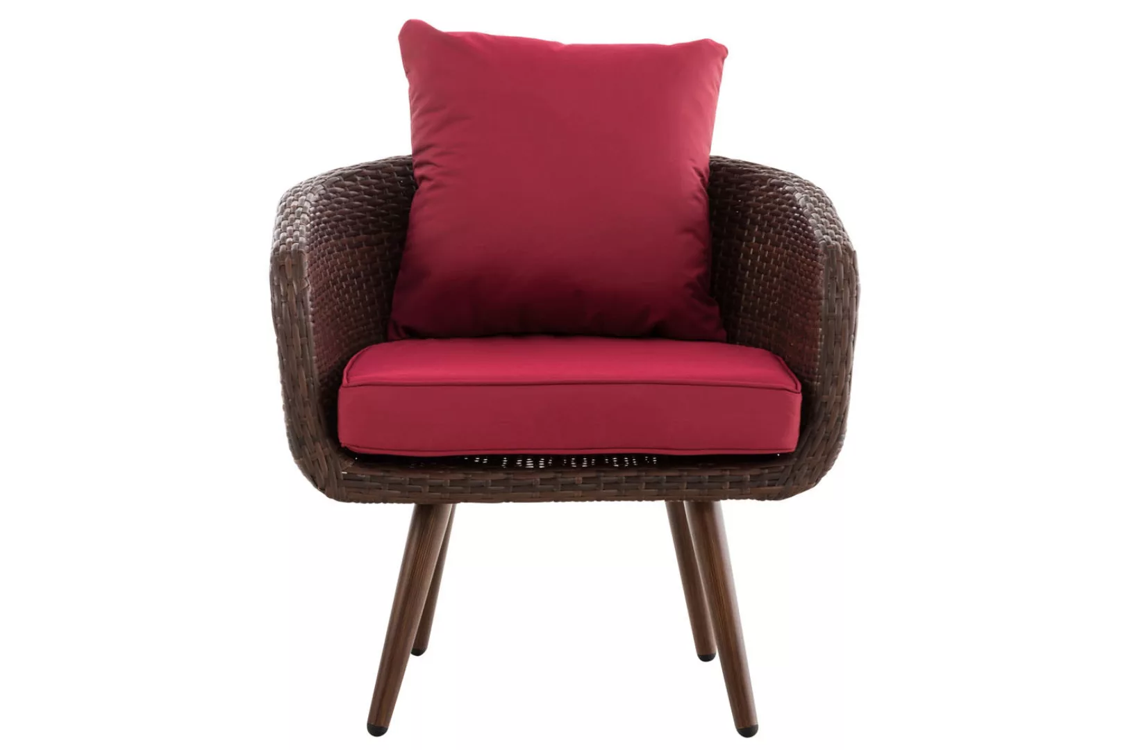 Sessel Ameland Flach rubinrot 45 cm (Dunkelbraun) braun-meliert günstig online kaufen