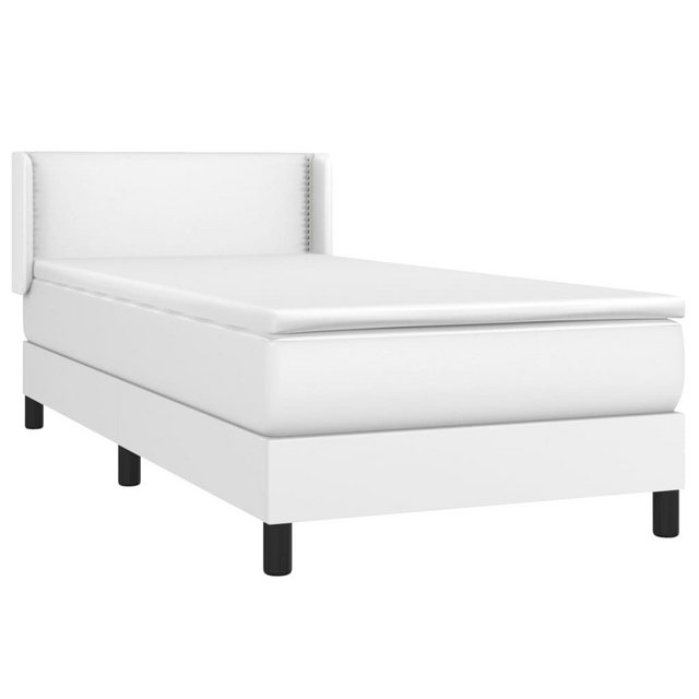 vidaXL Bett Boxspringbett mit Matratze Weiß 90x190 cm Kunstleder günstig online kaufen