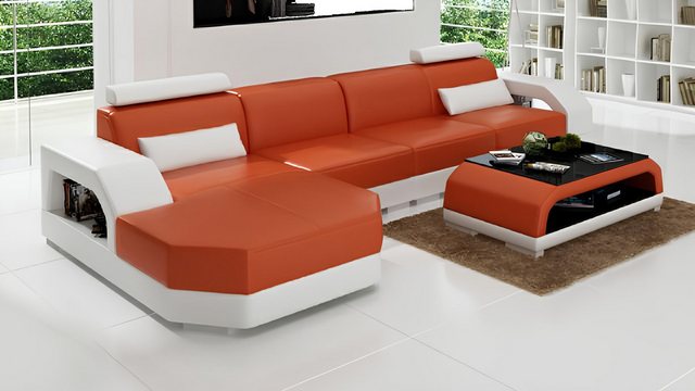 Xlmoebel Sofa XXL Ledercouch Wohnlandschaft Set Leder Eckcouch Ecksofa Pols günstig online kaufen