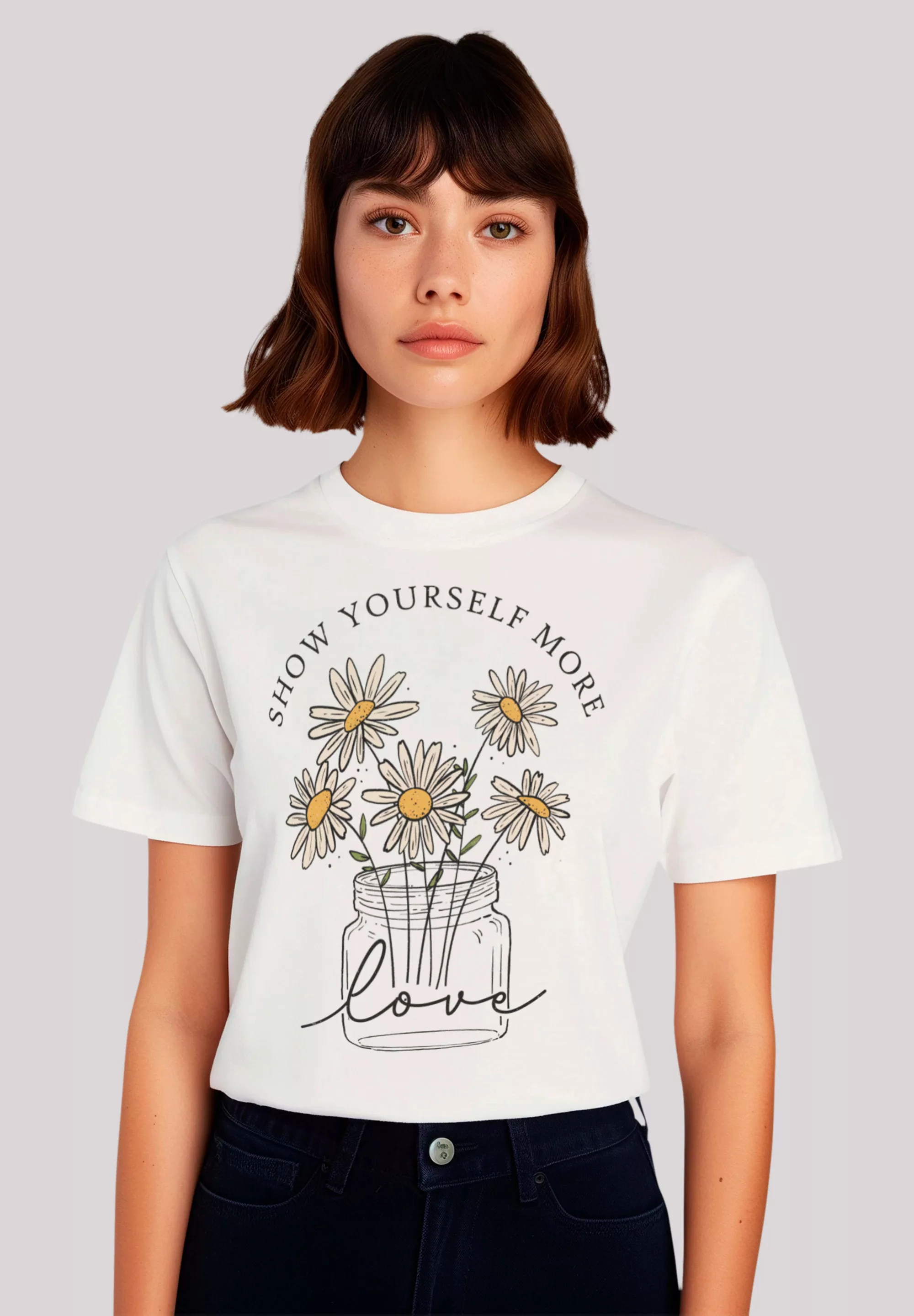 F4NT4STIC T-Shirt "Flower show yourself more love", Premium Qualität, Unise günstig online kaufen