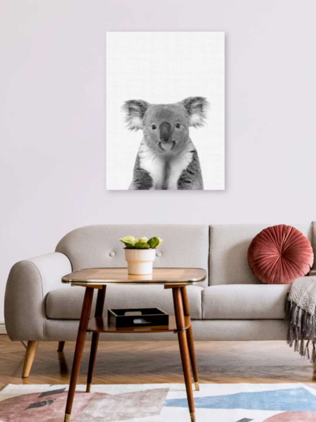 Poster / Leinwandbild - Koala (Black And White) günstig online kaufen