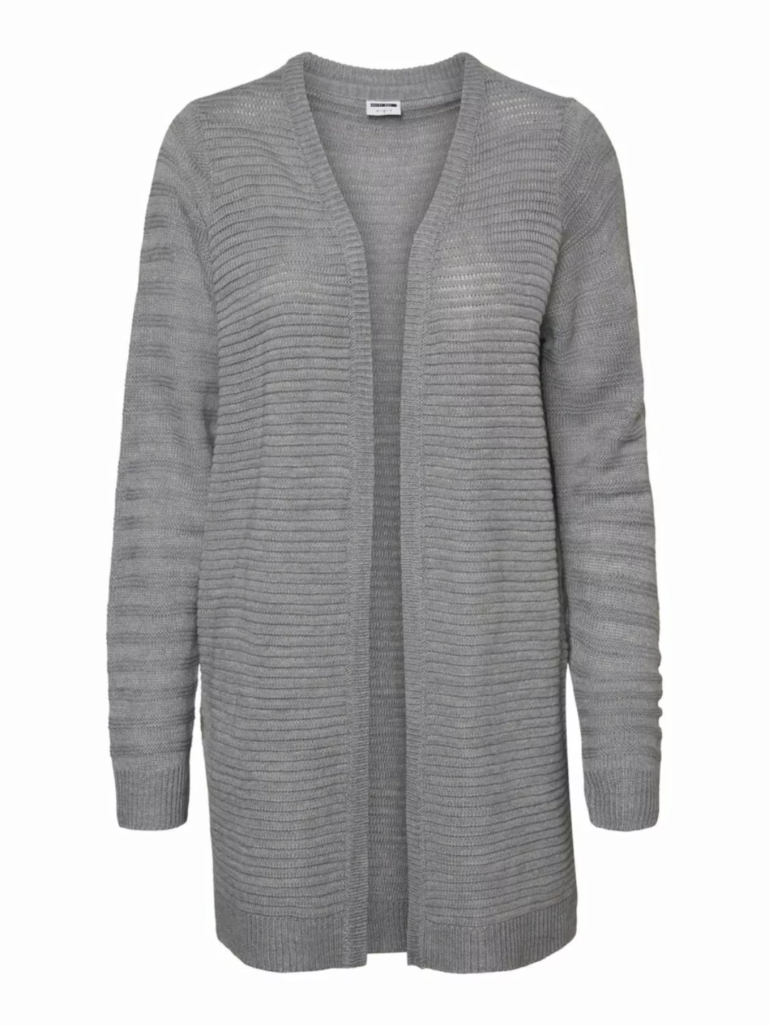 NOISY MAY Strukturstrick Strickjacke Damen Grau günstig online kaufen