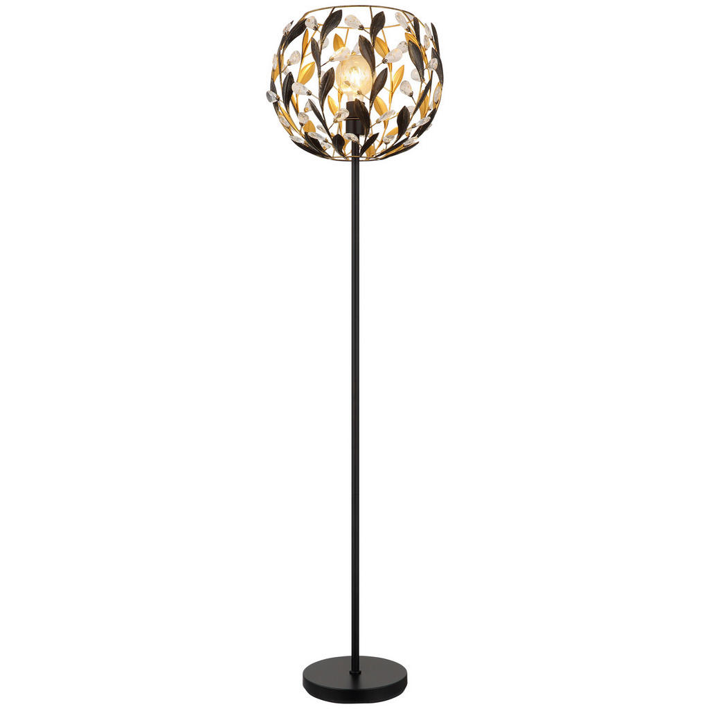 GLOBO Stehleuchte MIKA 15759S schwarz gold Metall H/D: ca. 157x40 cm E27 1 günstig online kaufen