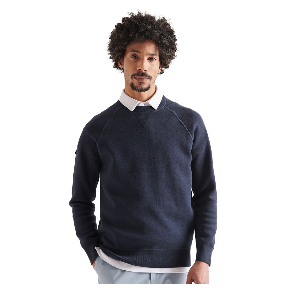 Superdry Essential Cotton Crew Pullover L Eclipse Navy günstig online kaufen