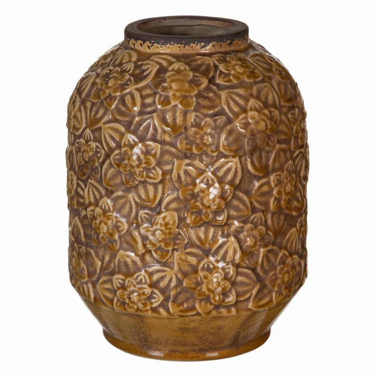 Vase 20,5 X 20,5 X 26,5 Cm Aus Keramik Braun günstig online kaufen