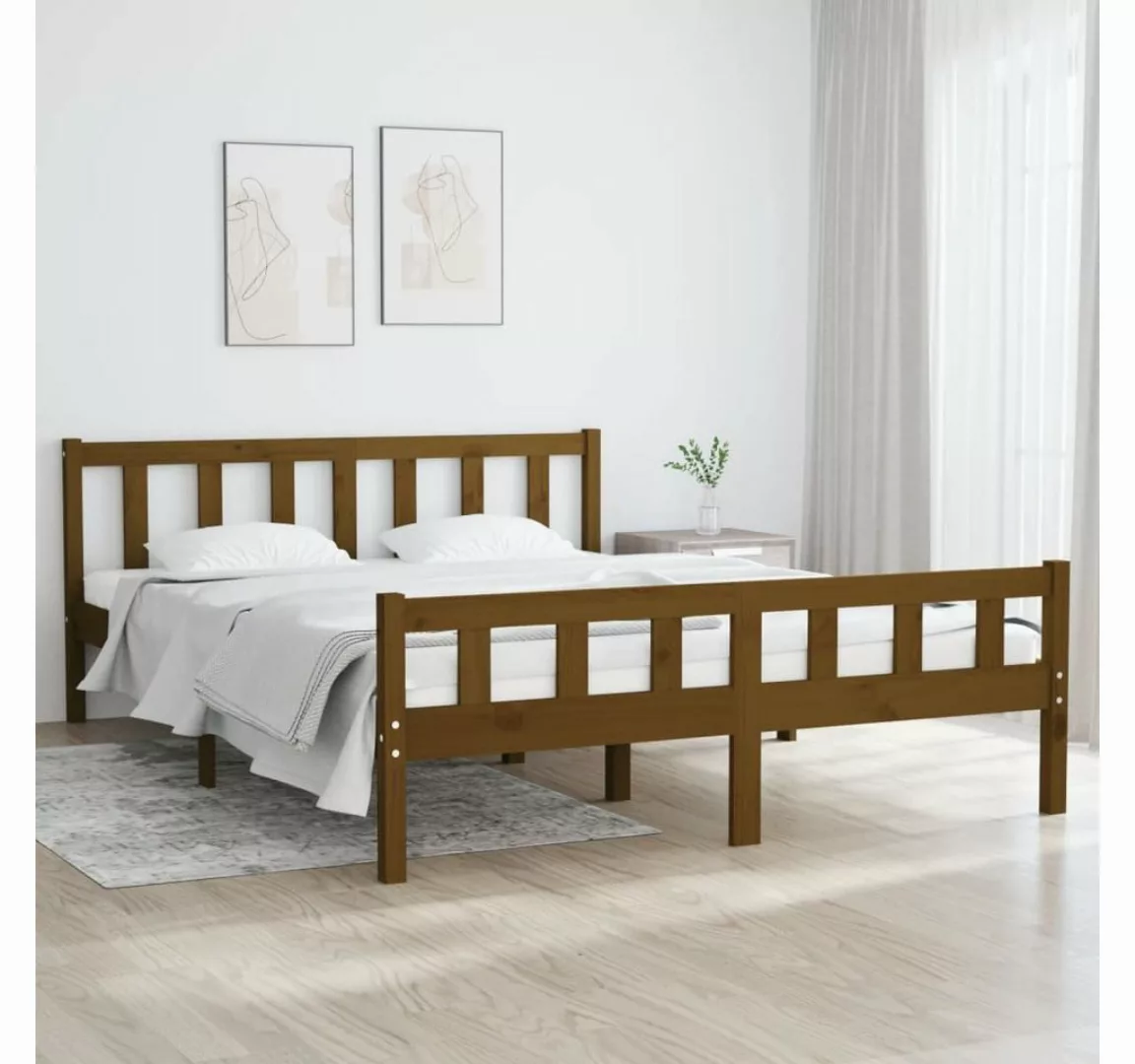 furnicato Bett Massivholzbett Honigbraun 120x200 cm günstig online kaufen