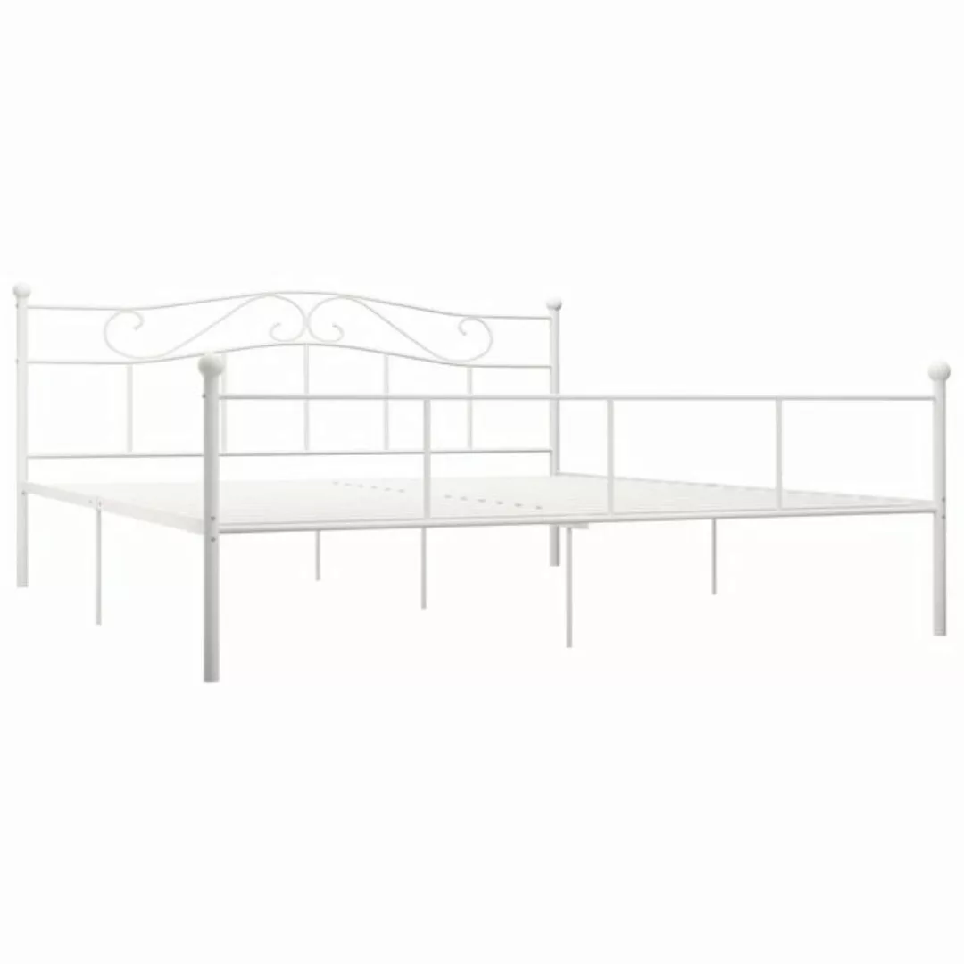 vidaXL Bettgestell Bettgestell Weiß Metall 180200 cm Bett Bettrahmen Bettge günstig online kaufen