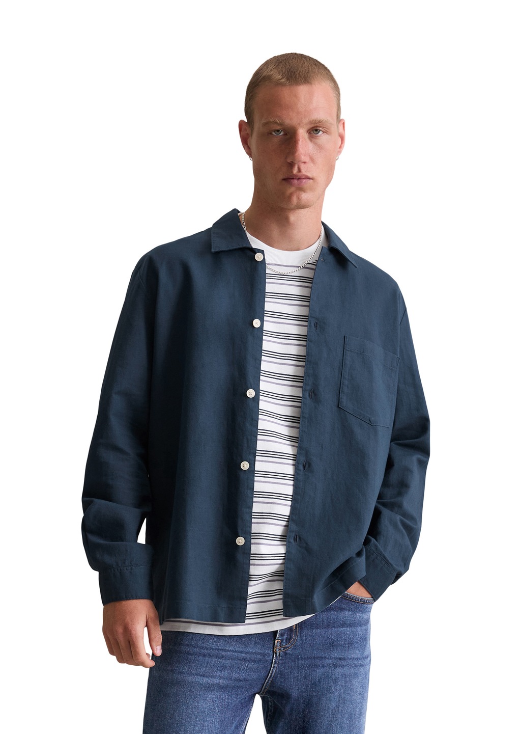 Marc OPolo DENIM Langarmhemd "aus Leinen und Bio-Baumwolle" günstig online kaufen