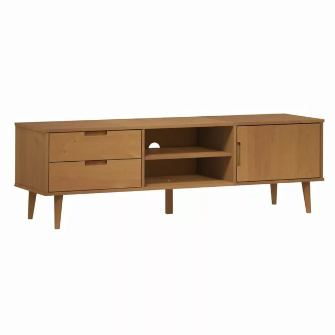 vidaXL TV-Schrank TV-Schrank MOLDE Braun 158x40x49 cm Massivholz Kiefer (1- günstig online kaufen