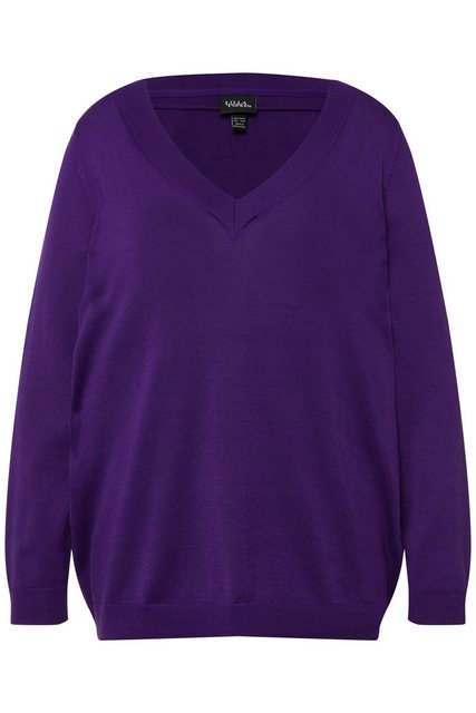 Ulla Popken Strickpullover Pullover V-Ausschnitt Langarm weicher Feinstrick günstig online kaufen