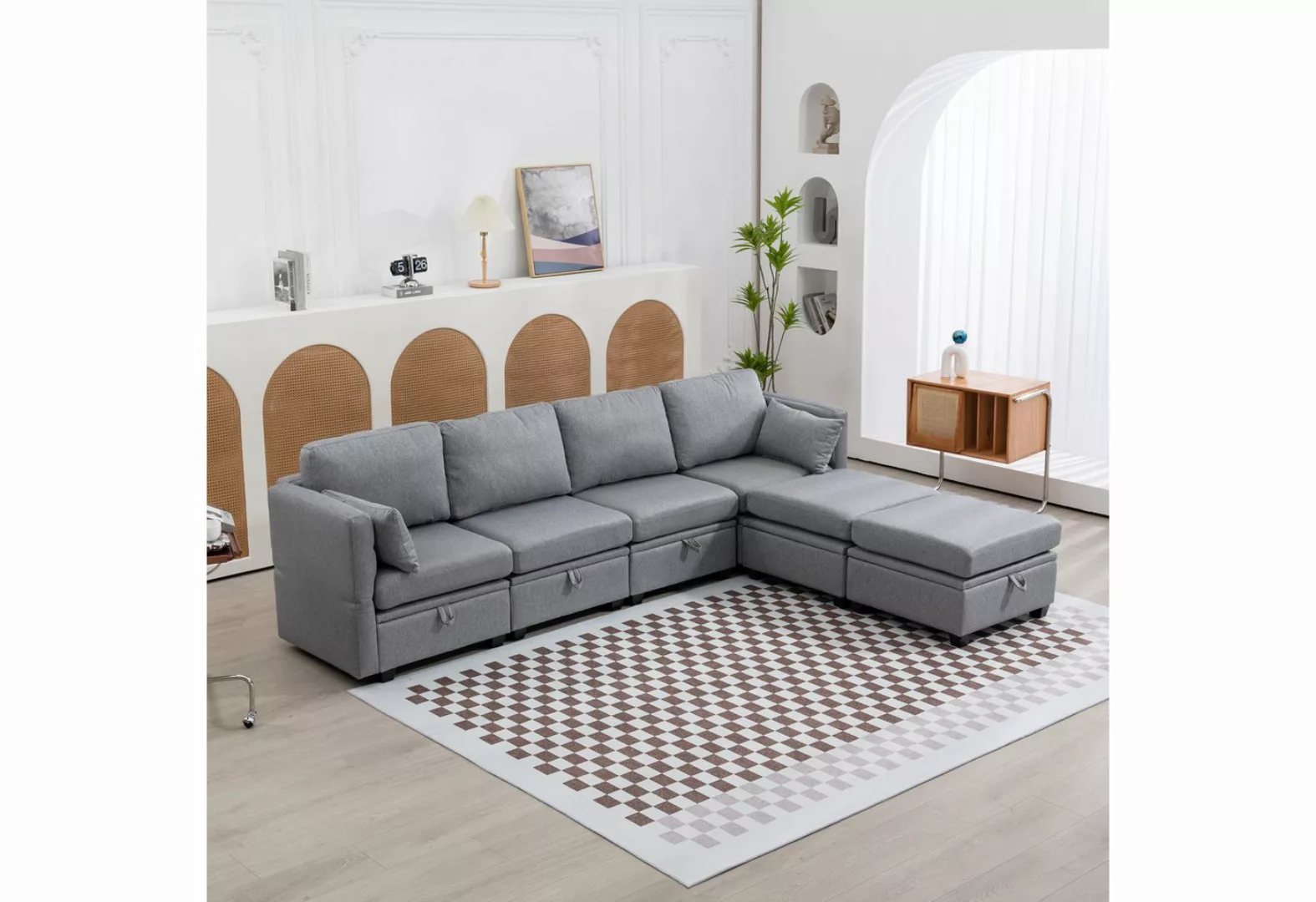 HAUSS SPLOE Sofa Schlafsofa U-förmigen Sofa mit Stauraum Gespleißtes sofa e günstig online kaufen