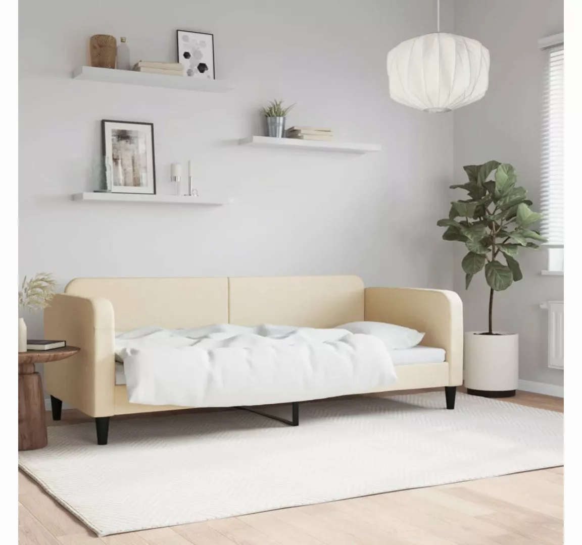 vidaXL Gästebett Tagesbett Creme 80x200 cm Stoff Gästebett Gästecouch Gäste günstig online kaufen