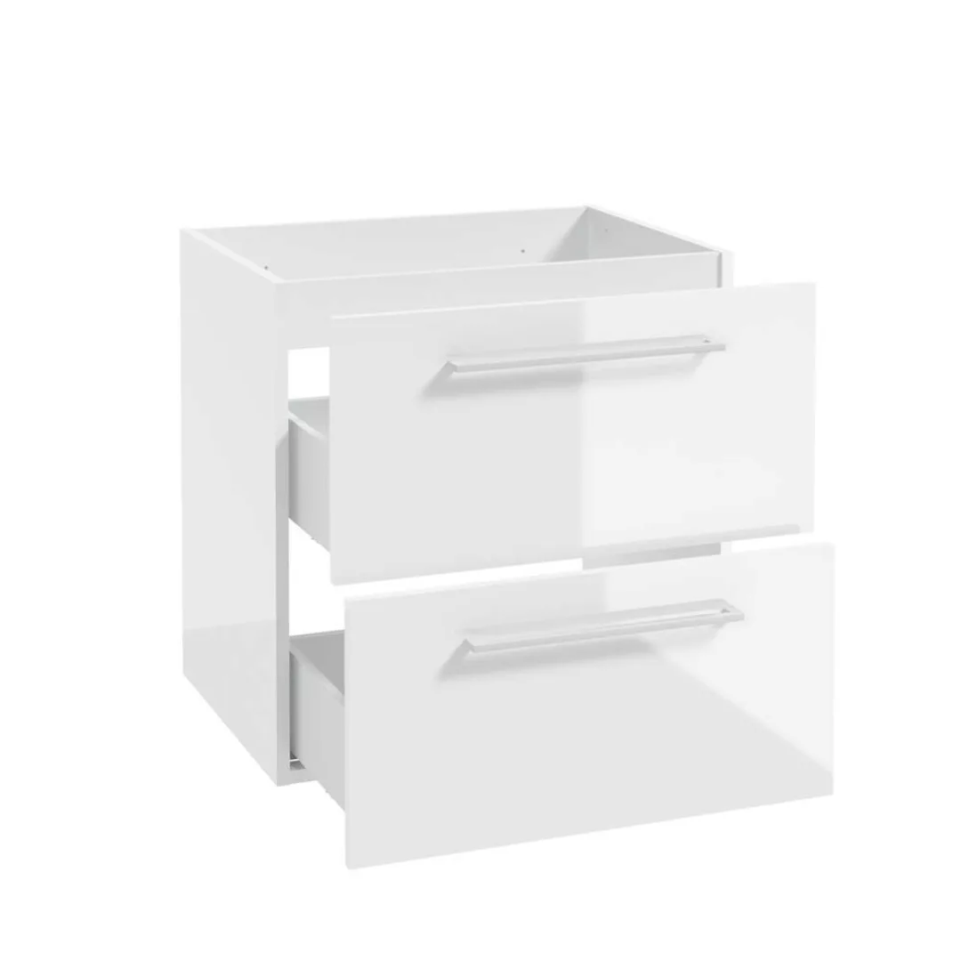 Lomadox Waschtischunterschrank mit Metallgriffen in weiß, 60 cm breit mit 2 günstig online kaufen