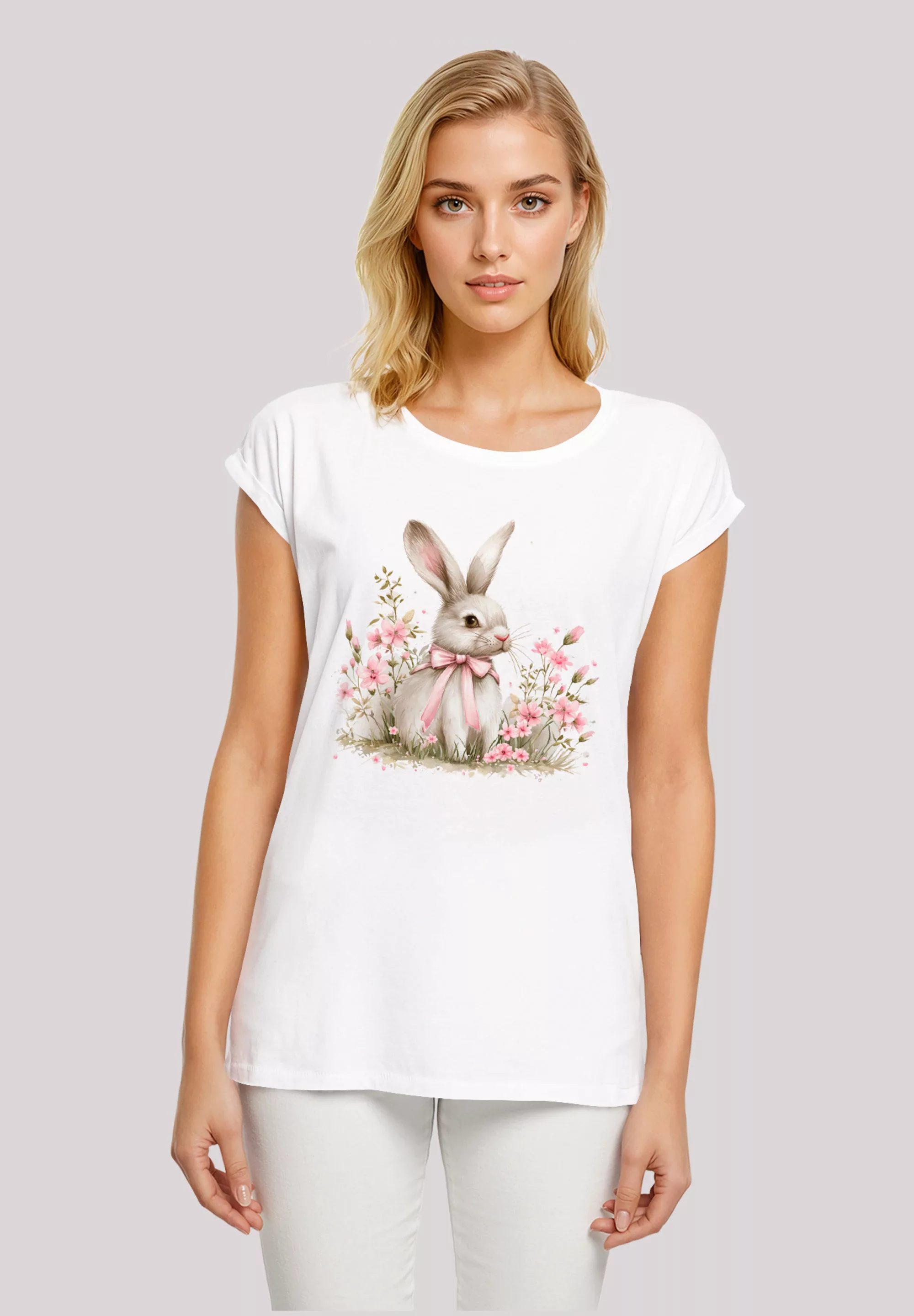 F4NT4STIC T-Shirt "Niedlicher Osterhase mit Blumen", Premium Qualität günstig online kaufen