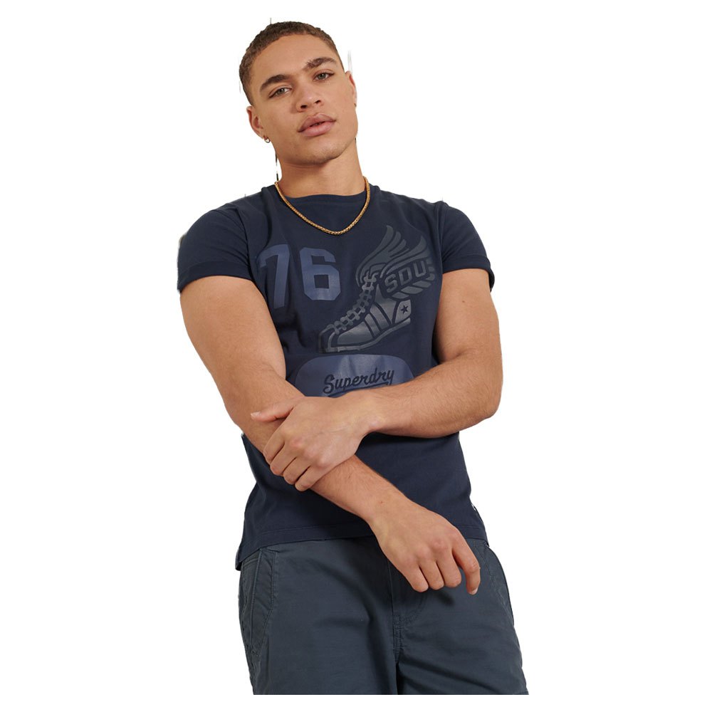 Superdry Overdye Collegiate State Kurzärmeliges T-shirt M Nautical Navy günstig online kaufen
