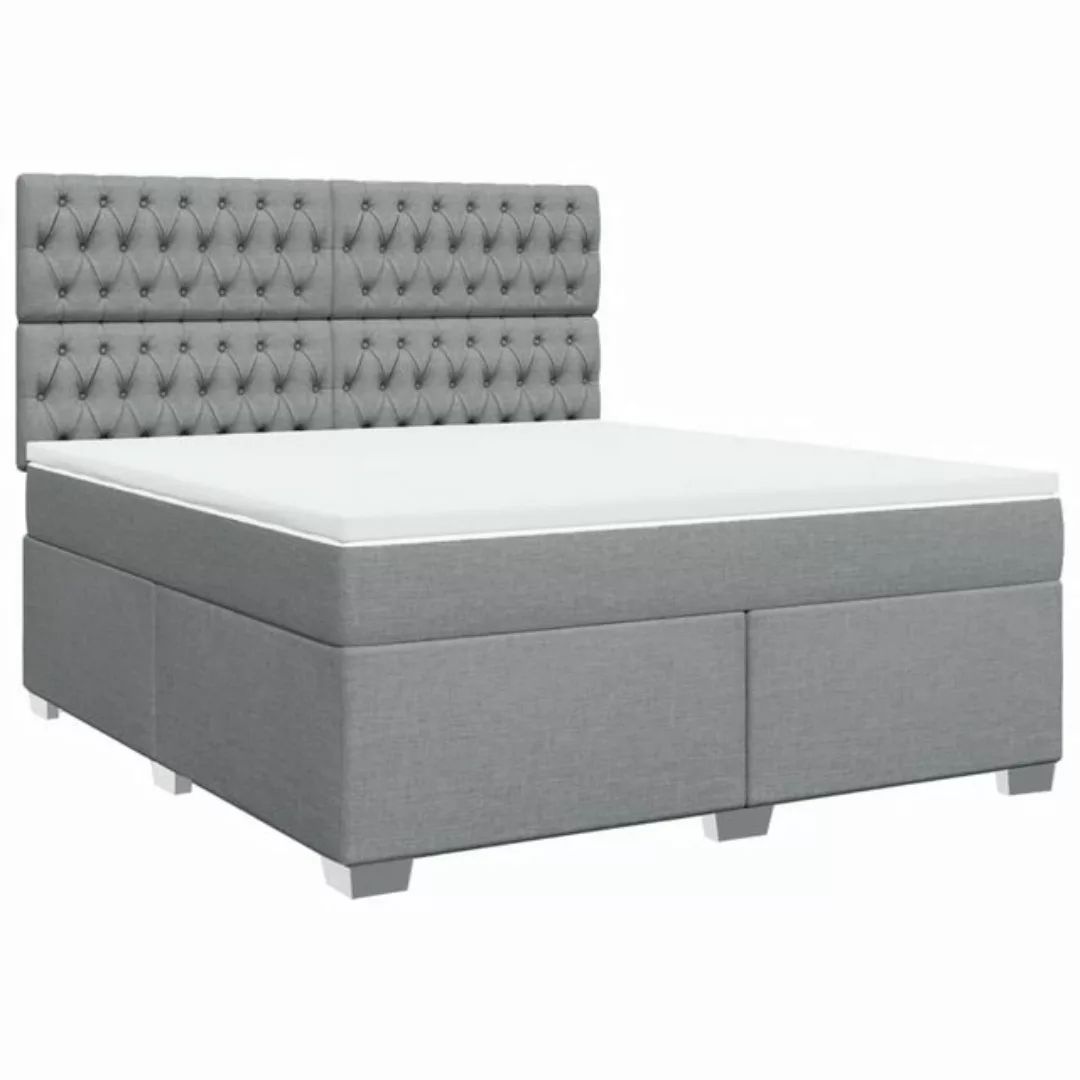 vidaXL Bett Boxspringbett mit Matratze Hellgrau 180x200 cm Stoff günstig online kaufen