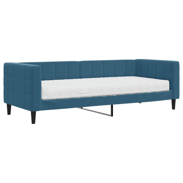 vidaXL Gästebett Gästebett Tagesbett mit Matratze Blau 80x200 cm Samt Bett günstig online kaufen