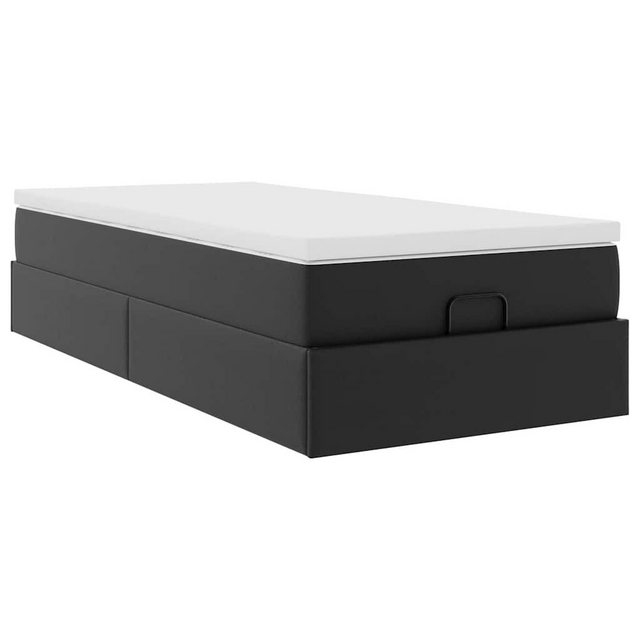 vidaXL Bett Ottoman-Bett mit Matratze Schwarz 80x200 cm Kunstleder günstig online kaufen