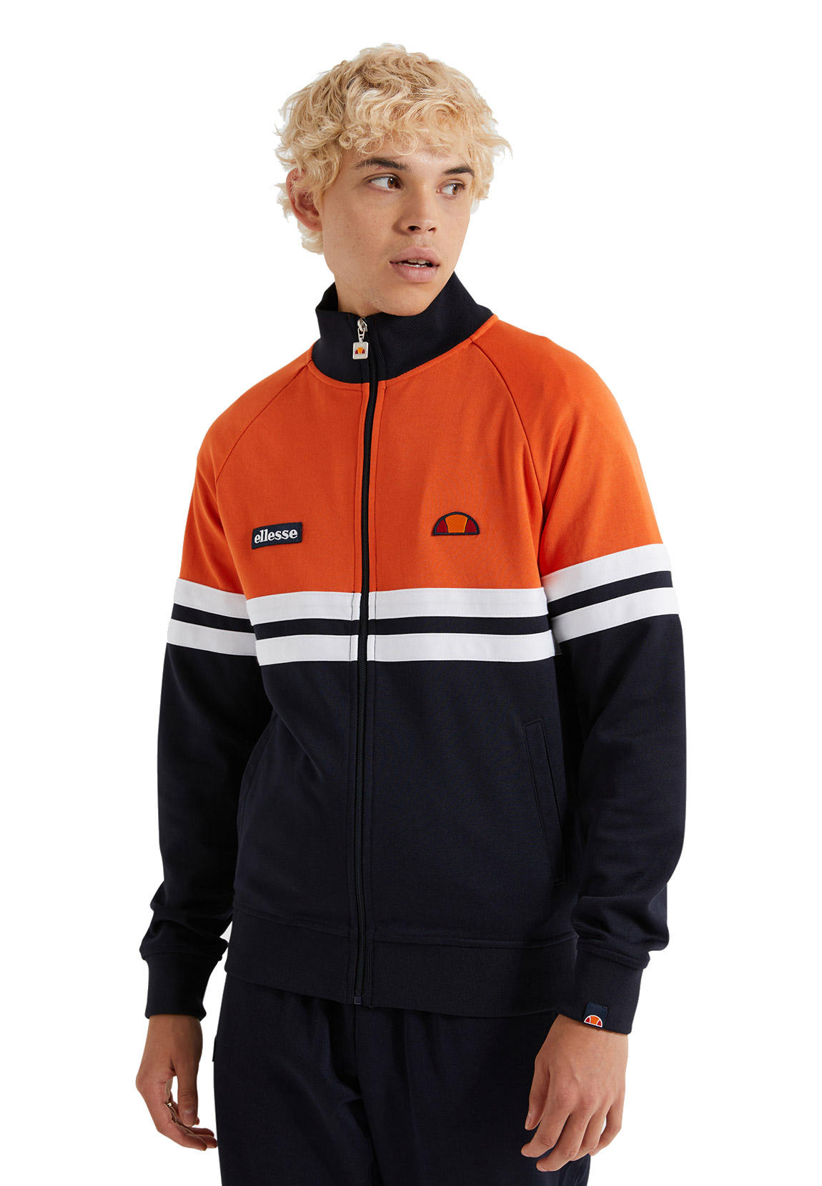 Ellesse Zipper Herren RIMINI TRACK TOP Navy Orange Orange Dunkelblau günstig online kaufen