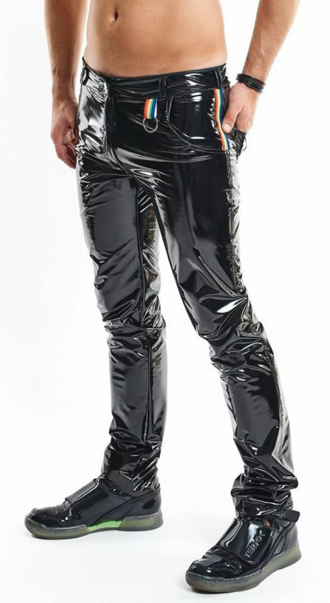 Regnes Fetish Planet Taillenhose glänzende Latex-Optik, unifarben günstig online kaufen